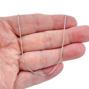 Vintage Italy Sterling Silver 925 Box Link Chain Necklace 16"